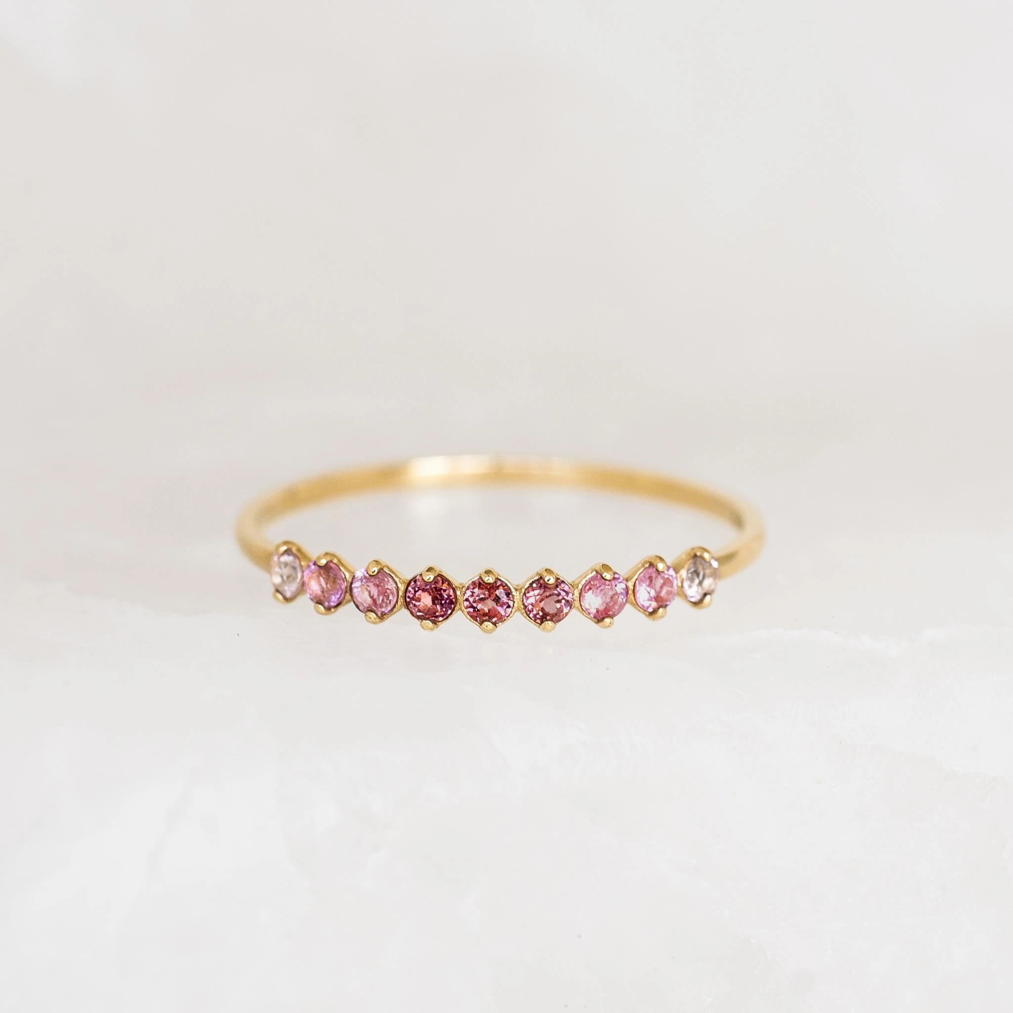 Romantic Touch July Birthstone Ring 14k Gold - Ombre Tourmaline