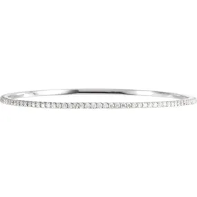 Revolutionary Approach Memorable Gift 14K White 3 CTW Diamond Stackable Bangle 8" Bracelet