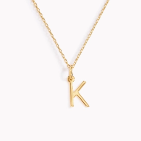 Birthday Present K Necklace / Gold Initial Necklace