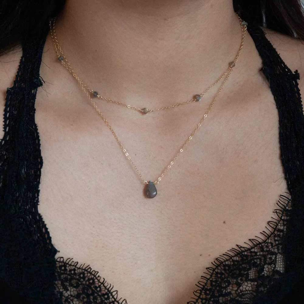 Labradorite Classic Necklace Simple Present Timeless Adornment