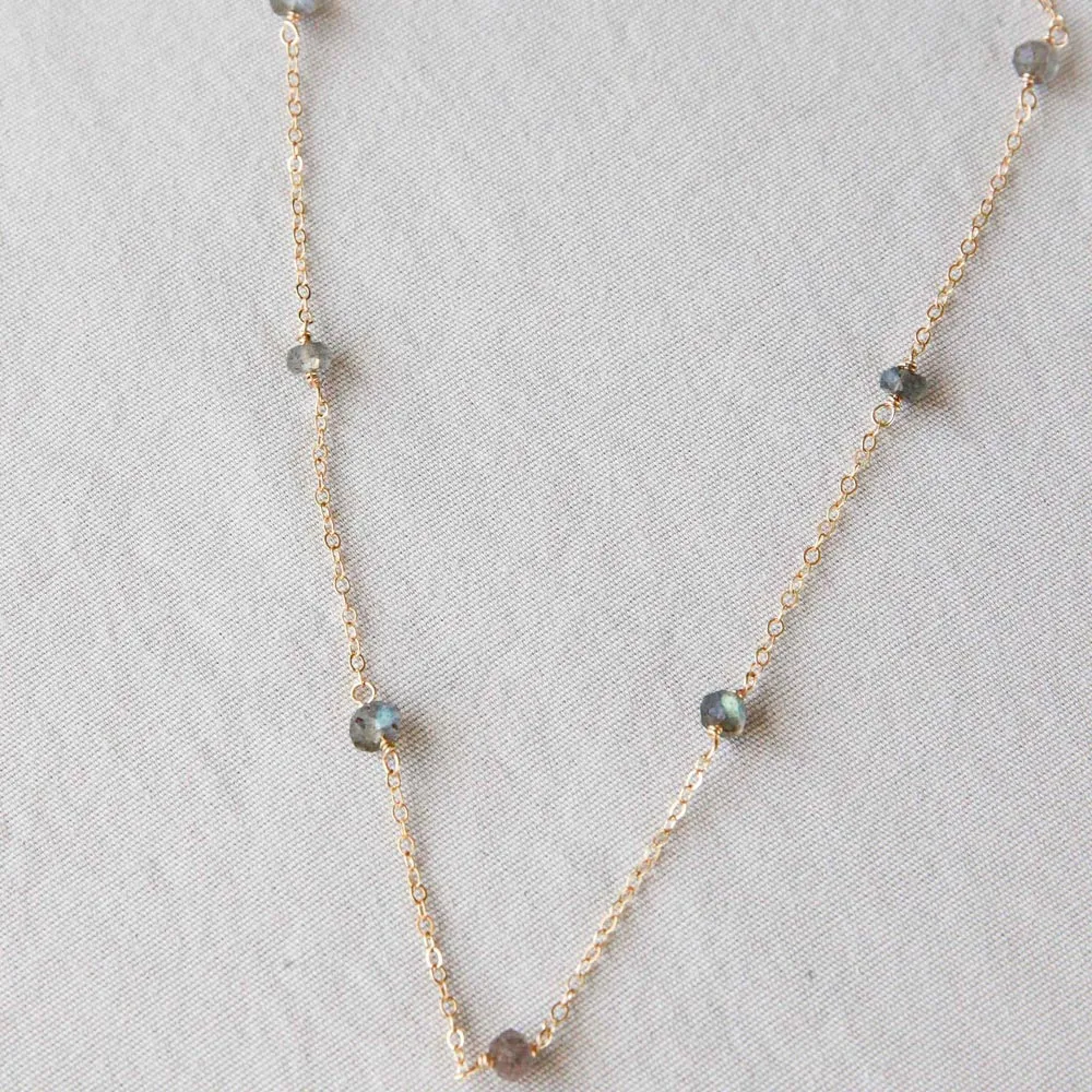 Labradorite Classic Necklace Minimalist Design