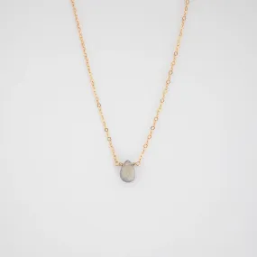 Labradorite Drop Necklace Modern Look