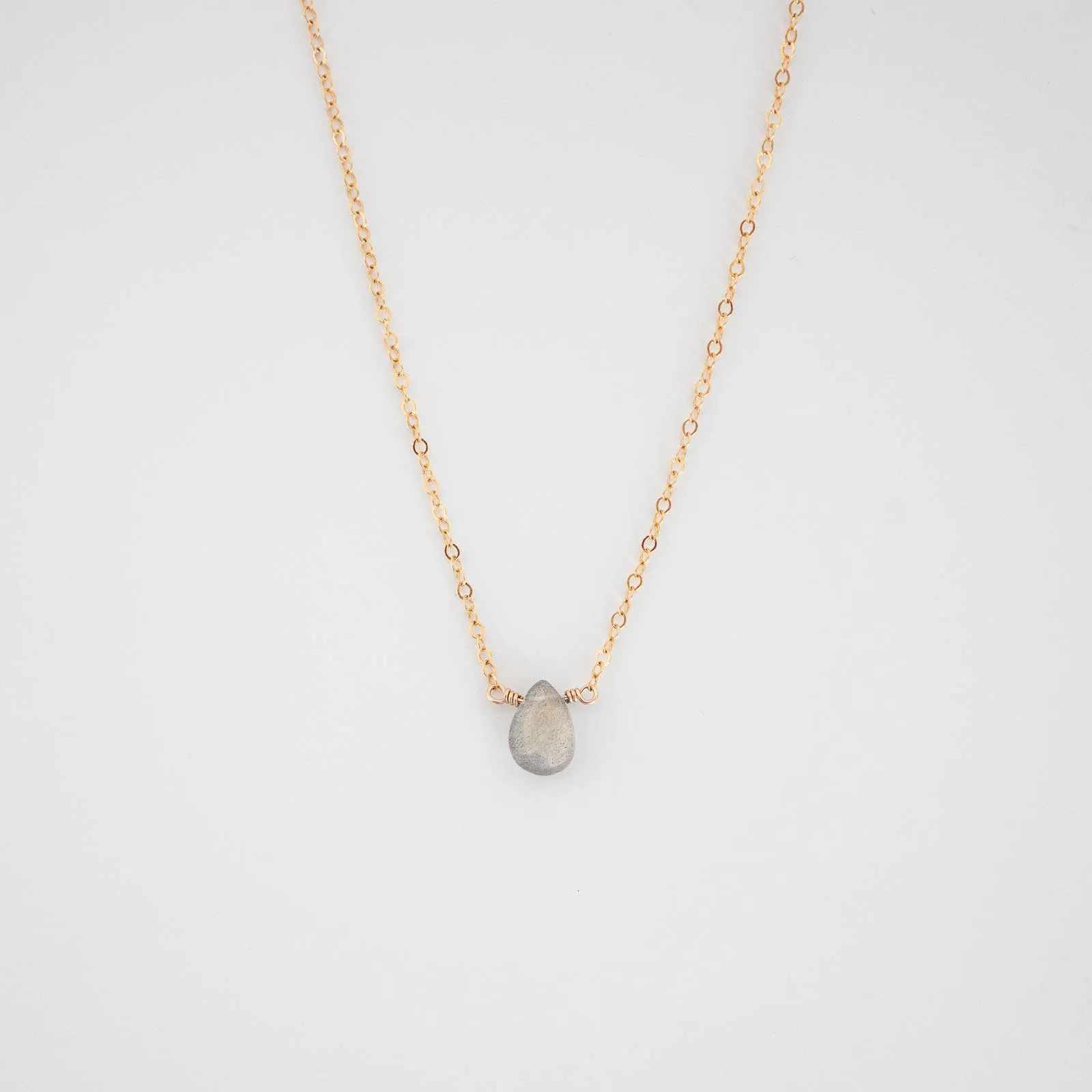 Labradorite Drop Necklace Modern Look