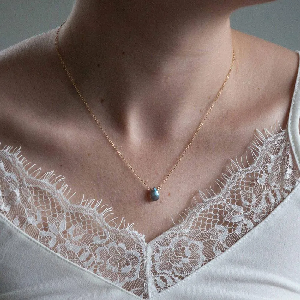 Labradorite Drop Necklace Refined Piece Self Piece