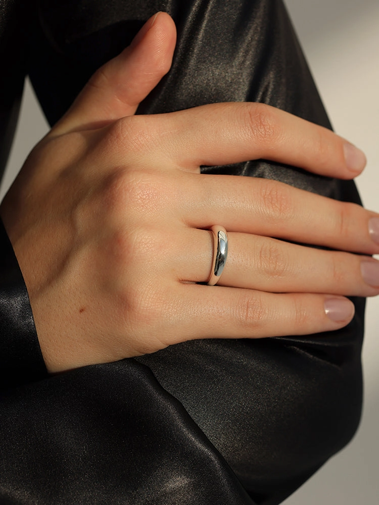 Festive Style Radiant Touch Lana Silver Dome Ring