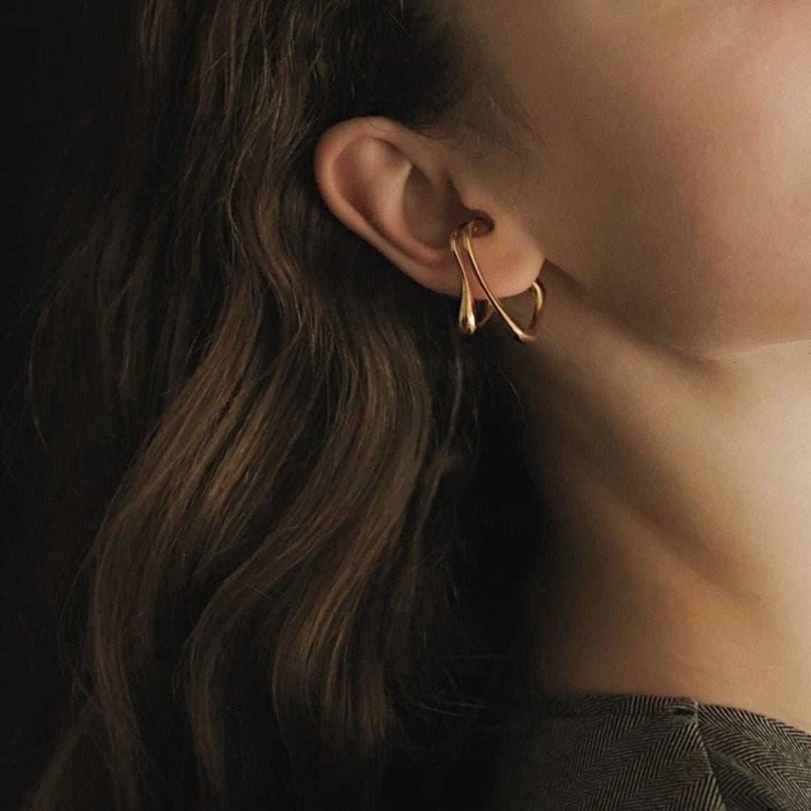 Lanette Modern Double Ear Cuff 18K Duo Wrap Earring Luxury Radiance Chic Gifts