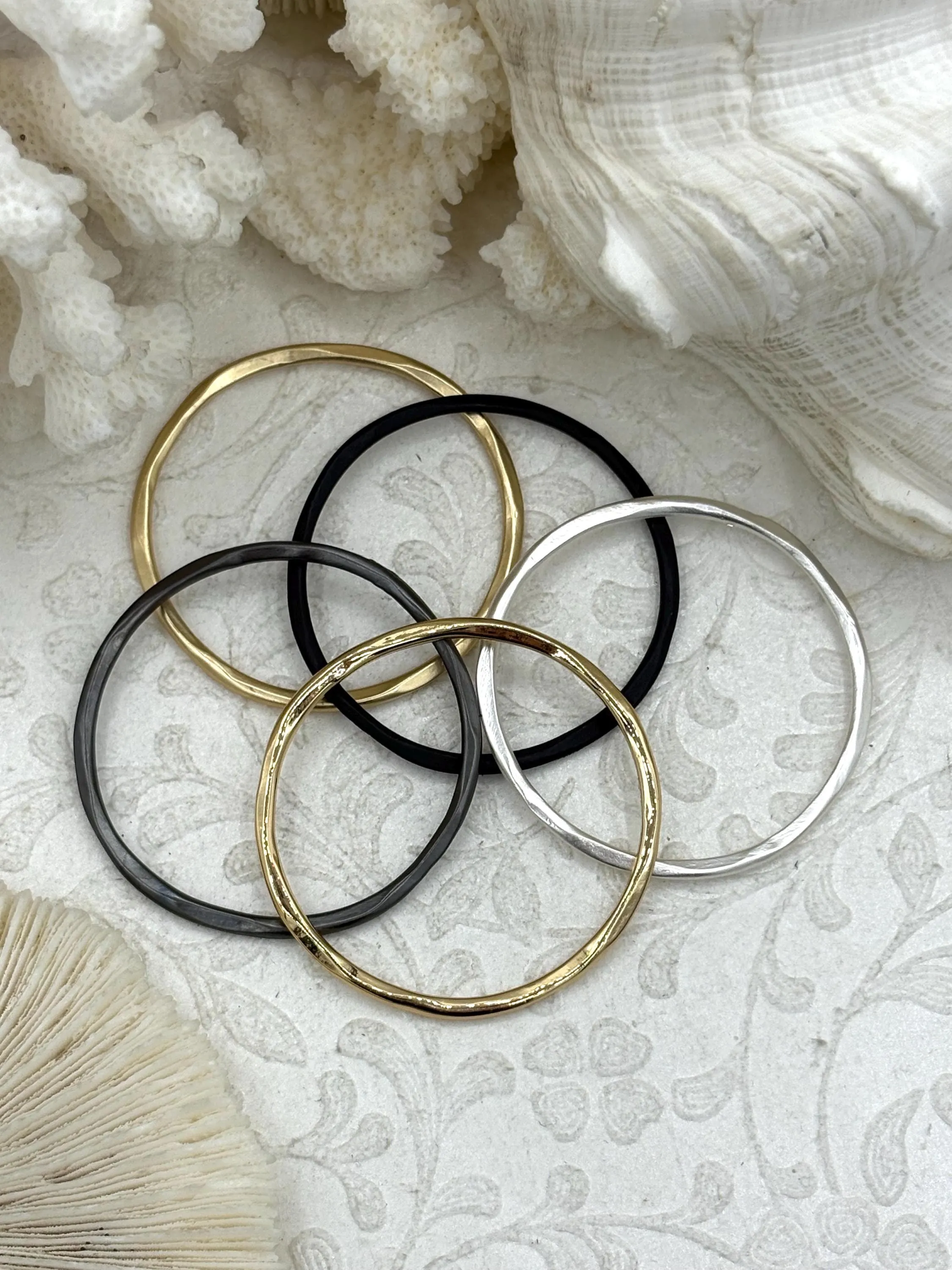 Large Hoop Ring Circle Pendant or Earrings, Artisan Ring, Closed Ring Connector Round Hoop Circle, 43mm x 1.5mm Thick 5 colors  Fast Ship Home Gathering