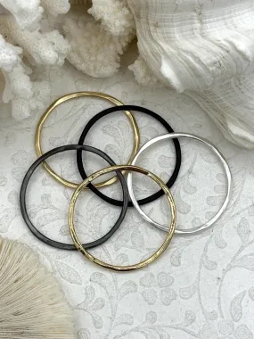 Large Hoop Ring Circle Pendant or Earrings, Artisan Ring, Closed Ring Connector Round Hoop Circle, 43mm x 1.5mm Thick 5 colors  Fast Ship Home Gathering