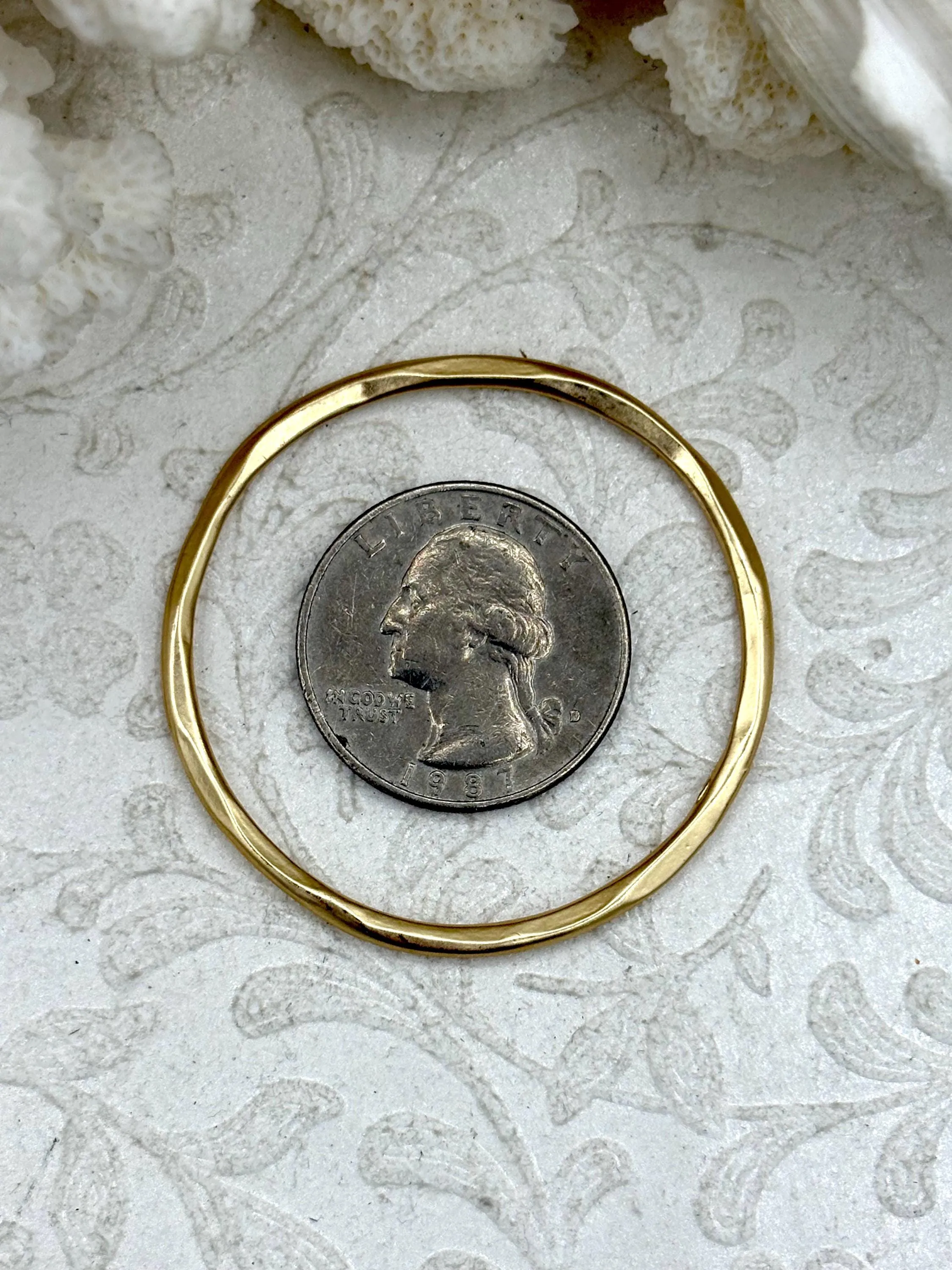 Large Hoop Ring Circle Pendant or Earrings, Artisan Ring, Closed Ring Connector Round Hoop Circle, 43mm x 1.5mm Thick 5 colors  Fast Ship Cultural Event