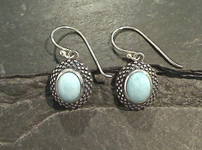 Larimar, Sterling Silver Earrings Splendid Accent Refined Piece