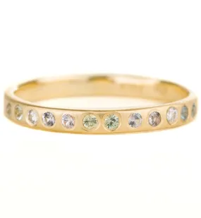 Laurel Band - 18ky, Ethically Sourced Montana Sapphires   Reclaimed Diamonds Distinct Form Everyday Glow