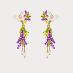 Lavender Butterfly Earrings Premium Element Sparkling Style