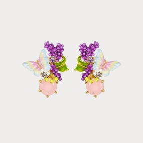 Lavender Butterfly Stud Earrings Lightweight Accent