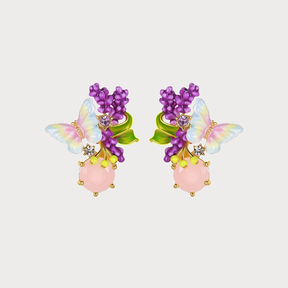 Chic Ensemble Lavender Butterfly Stud Earrings