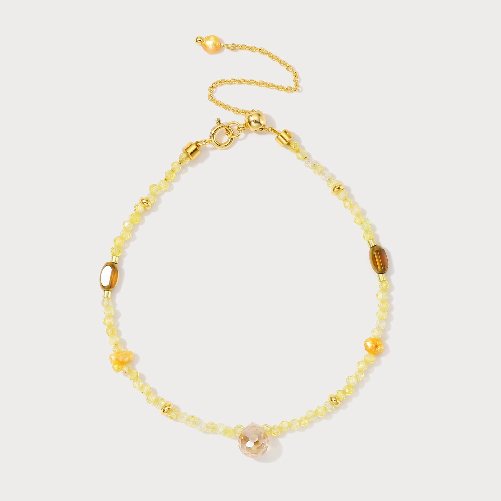 Happy Combinations Stackable Piece Lemon Quartz Bead Bracelet