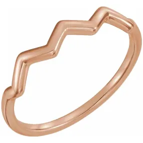 14K Rose Stackable Ring Designer Piece