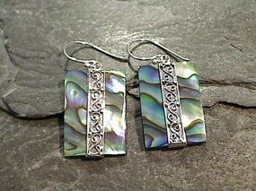 Abalone, Sterling Silver Earrings Refined Ornament