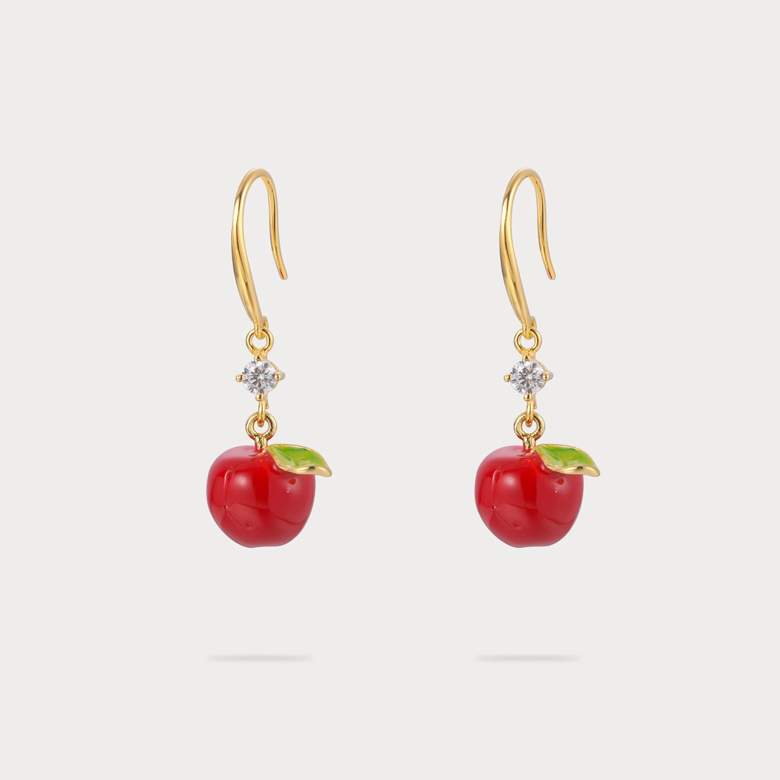 Futuristic Embellishment Shiny Item Apple Earrings