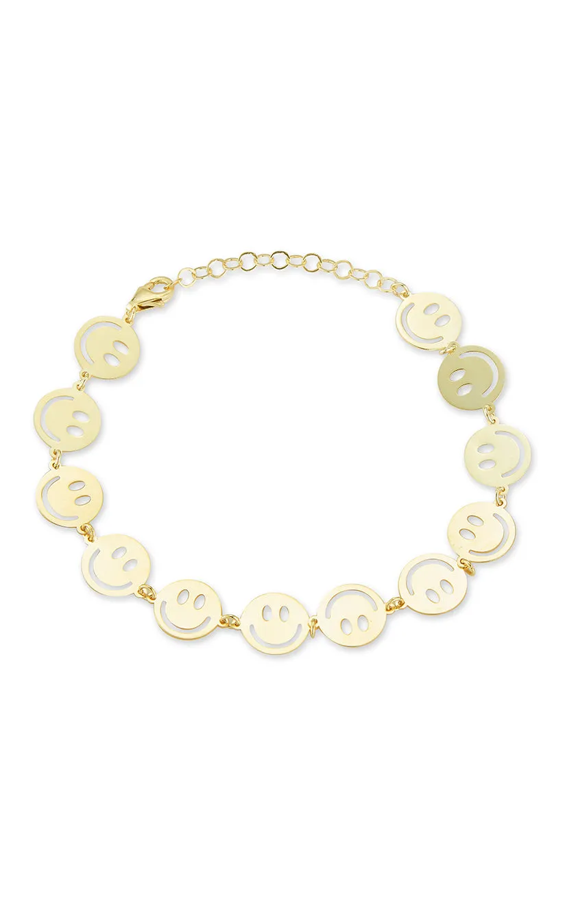 Smiley Face Bracelet Refined Element Flexible Detail