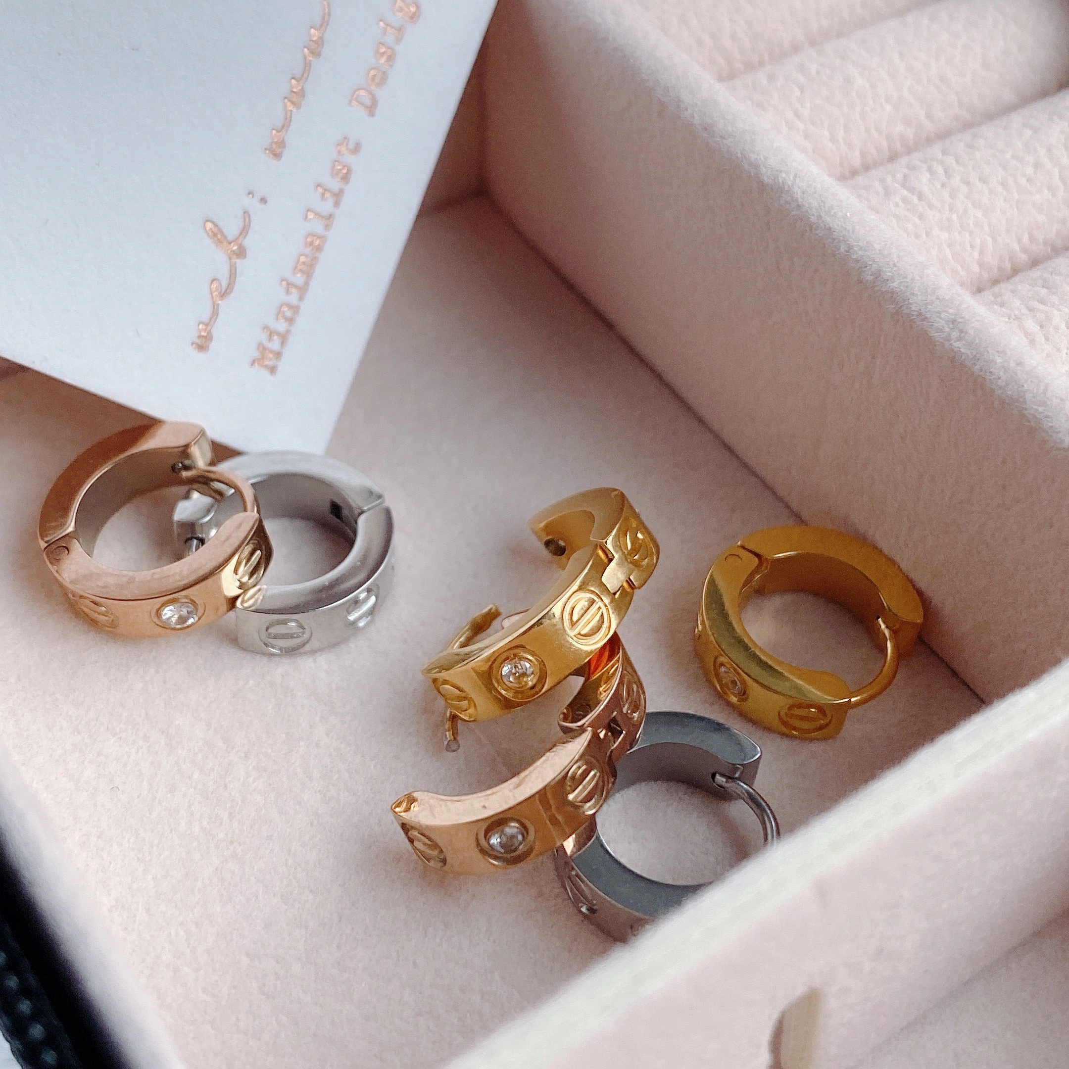 Lisette Geometric Stamped Diamond Hoops Romantic Occasion