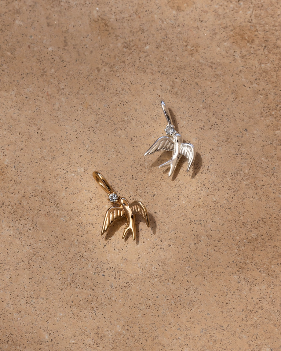 Swallow Charm Balanced Highlight Glittering Sparkle