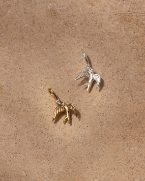 Swallow Charm Balanced Highlight Glittering Sparkle