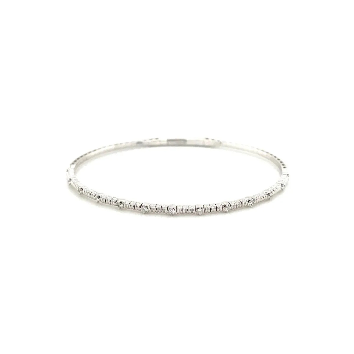 Party Outfit Bremer Jewelry Bangle Diamond Bracelet in 14K White Gold (0.20ctw)