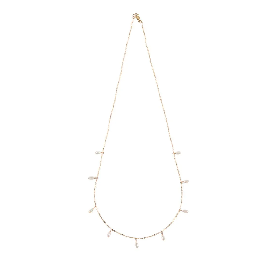 Long Necklace with Drop Pearls Top Pick