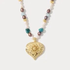 Lotus Pearl Necklace Shimmering Craft