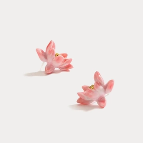 Lotus Enamel Earrings Graceful Piece Classic Trinket