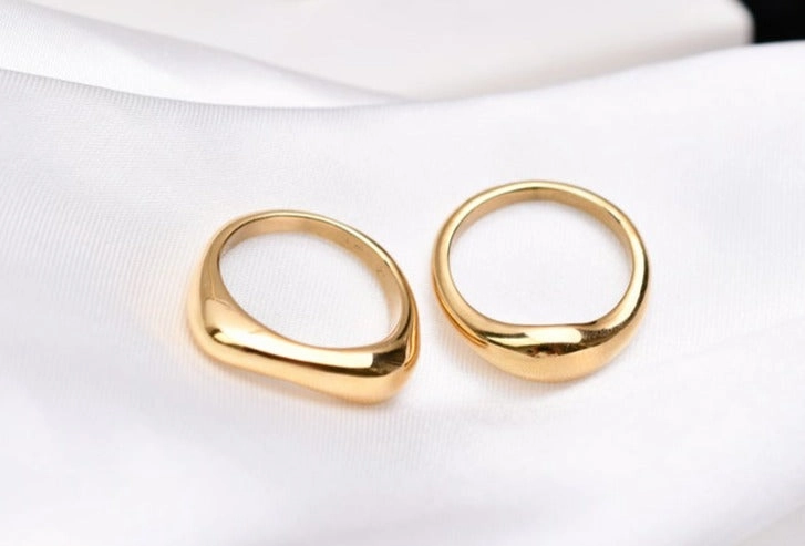 Loukia Contemporary 18K Gold Rings Trendy Charm Exquisite Look