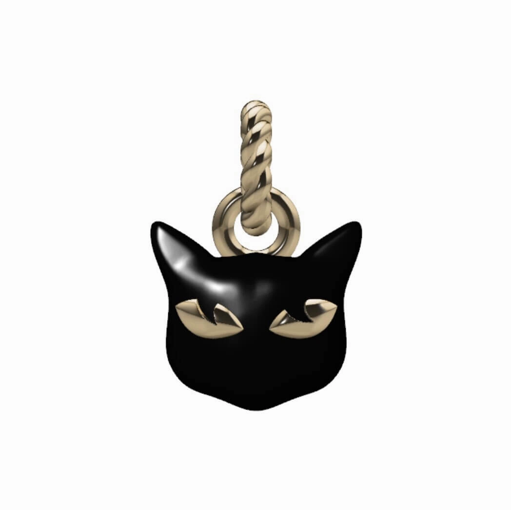 Bold Finish Timeless Craft Shine Lucky Black Cat Charm