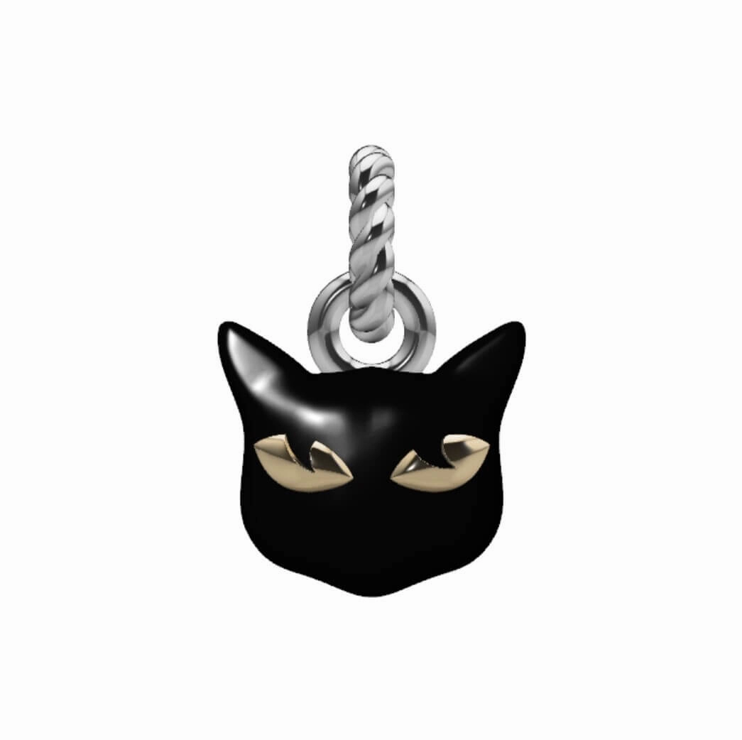 Fall Vibes Lucky Black Cat Charm
