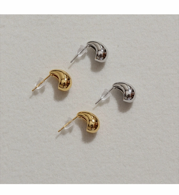 Chic Silhouette Lucy Chestnut Stud Earrings Gold & Silver