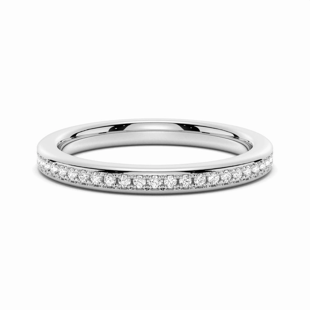 Luxury Collection Classy Accent Half Eternity Round Cut Moissanite Classic Wedding Band