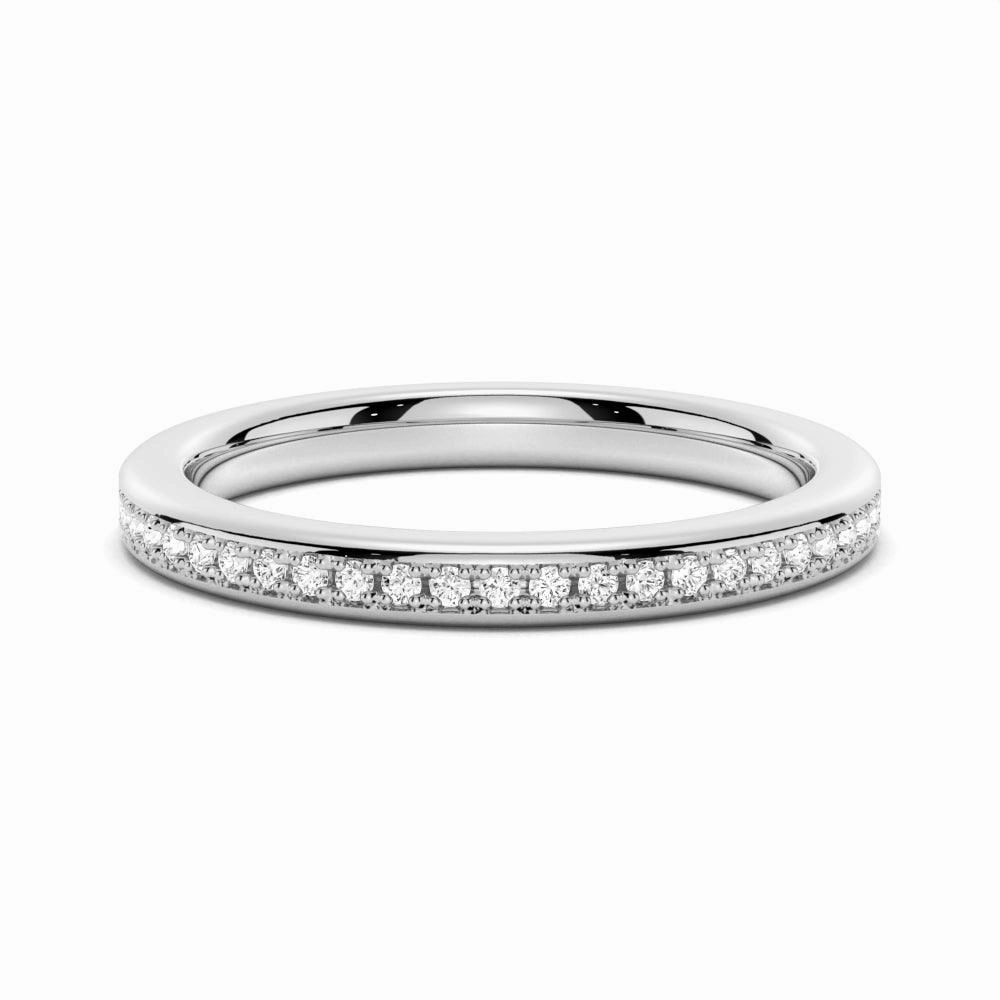 Sun-Kissed Look Cozy Glow Half Eternity Round Cut Moissanite Classic Wedding Band