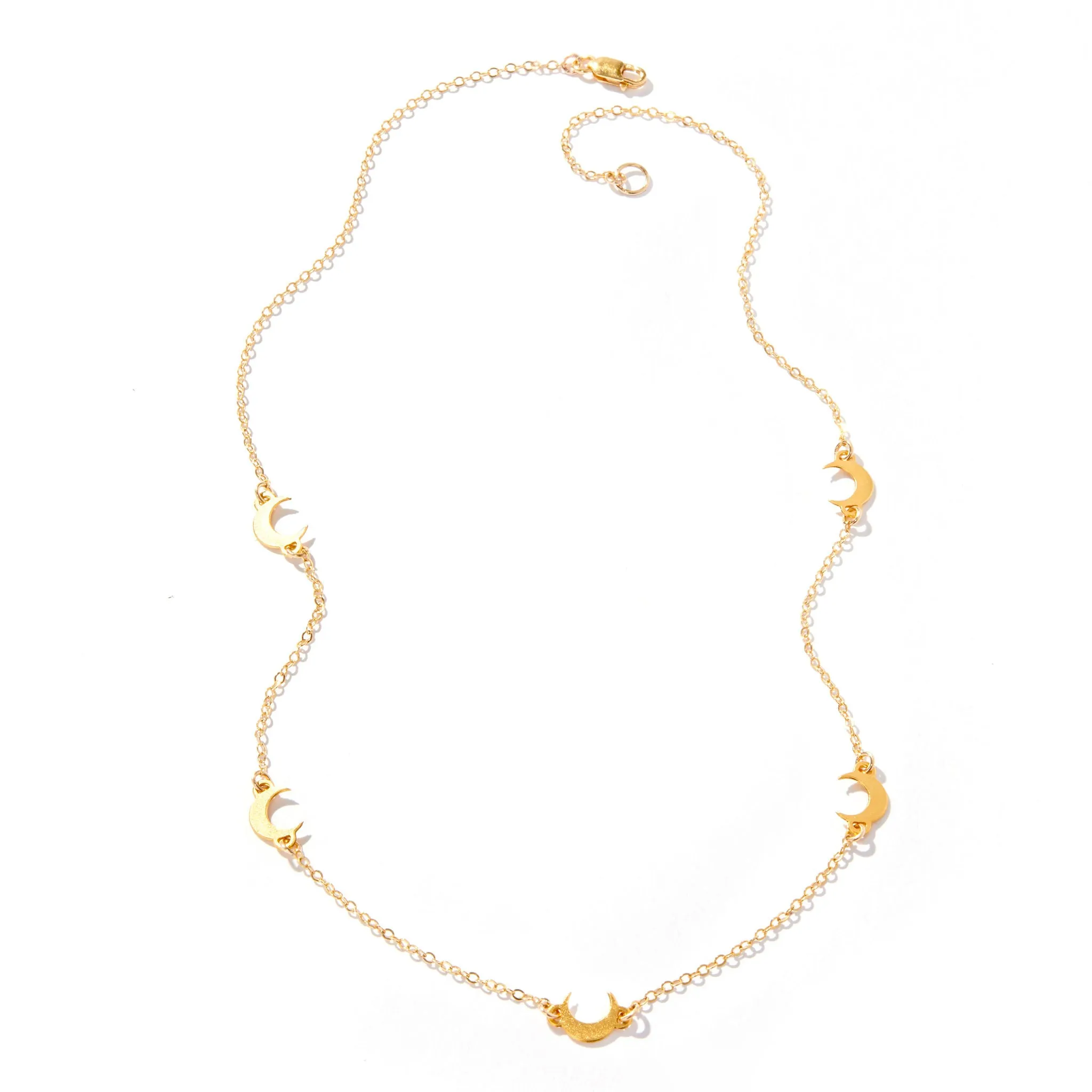 Boho Style Exquisite Present Lunetta Necklace with Tiny Moon Charms - ROSE GOLD SALE