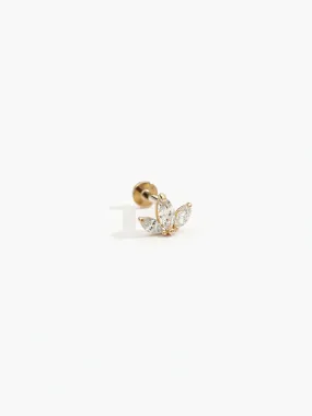 Marquise Cluster flat back stud Subtle Detail