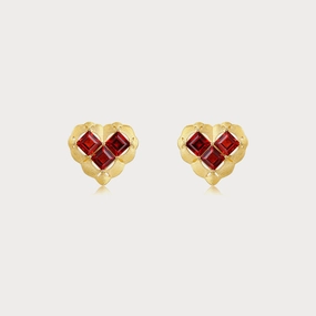 Heart Garnet Earrings Classic Look Sophisticated Choice