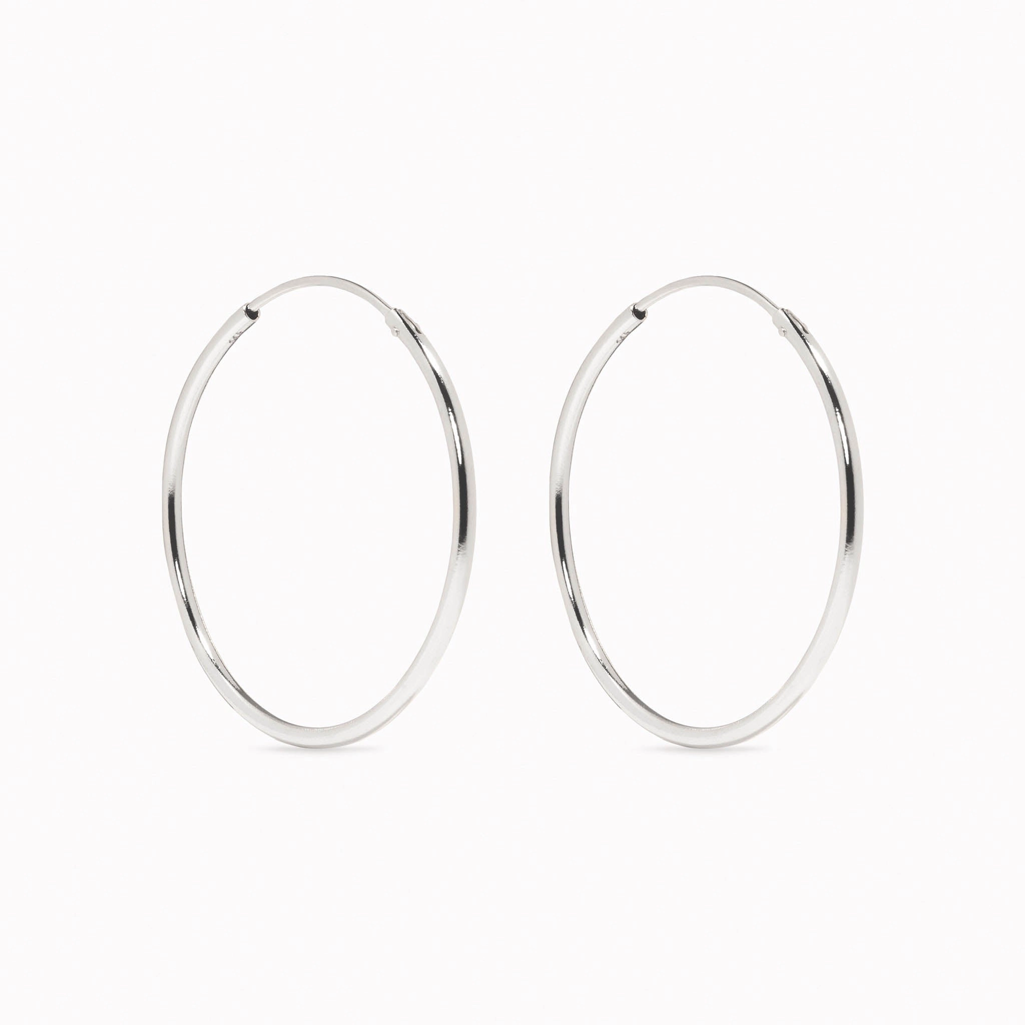 Romantic Fashion White Gold Hoops 25mm - Sonia