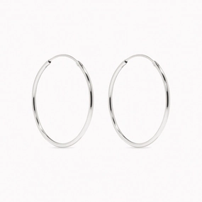 Romantic Fashion White Gold Hoops 25mm - Sonia