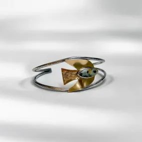 Polished Accessory Paloma Cuff - African Turquoise, Brass   Sterling Silver