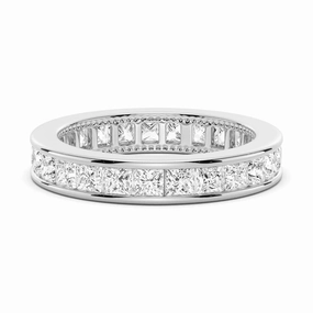 2.48 CT. Channel Set Princess Cut Moissanite Eternity Wedding Band Vivid Touch