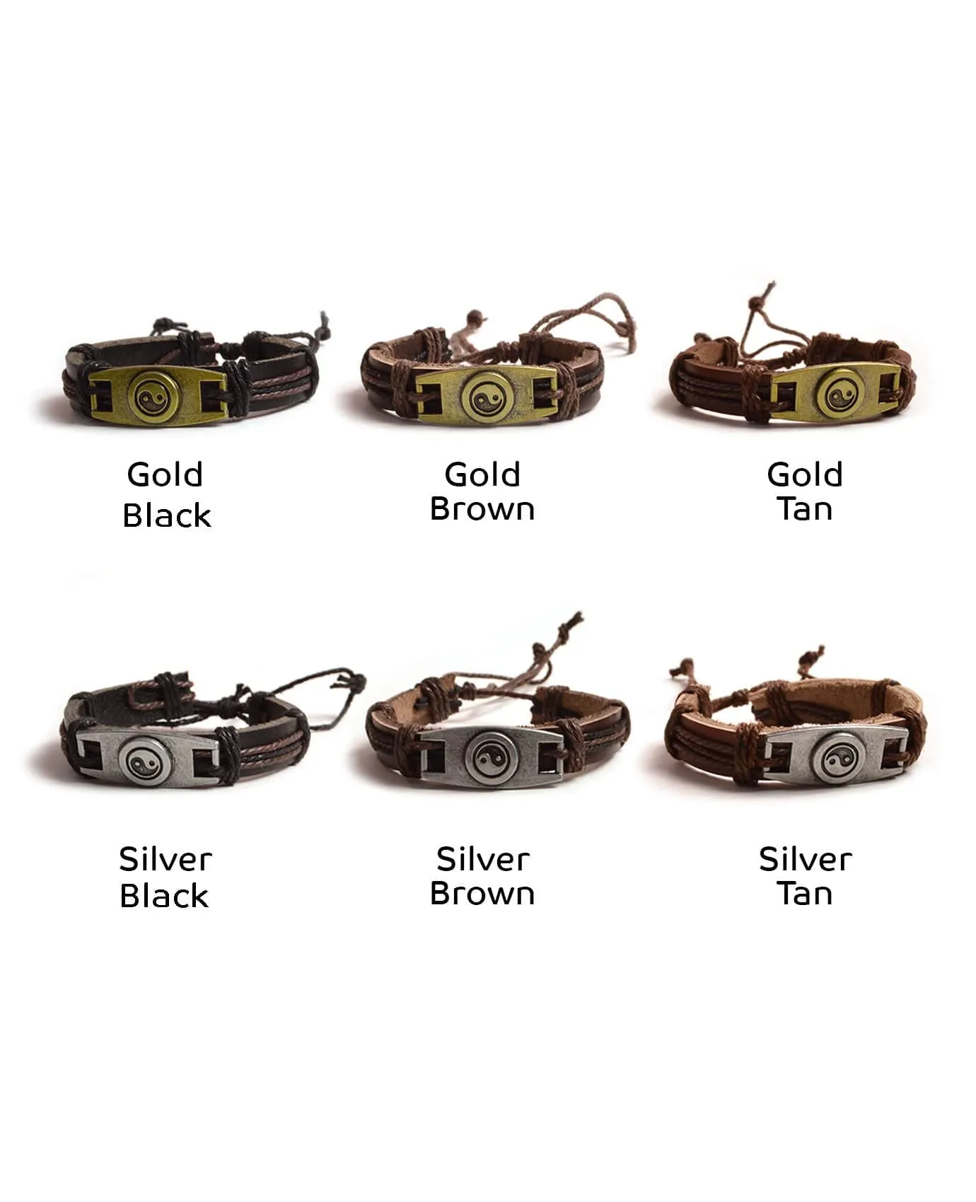 Yin Yang Leather Bracelet Timeless Set