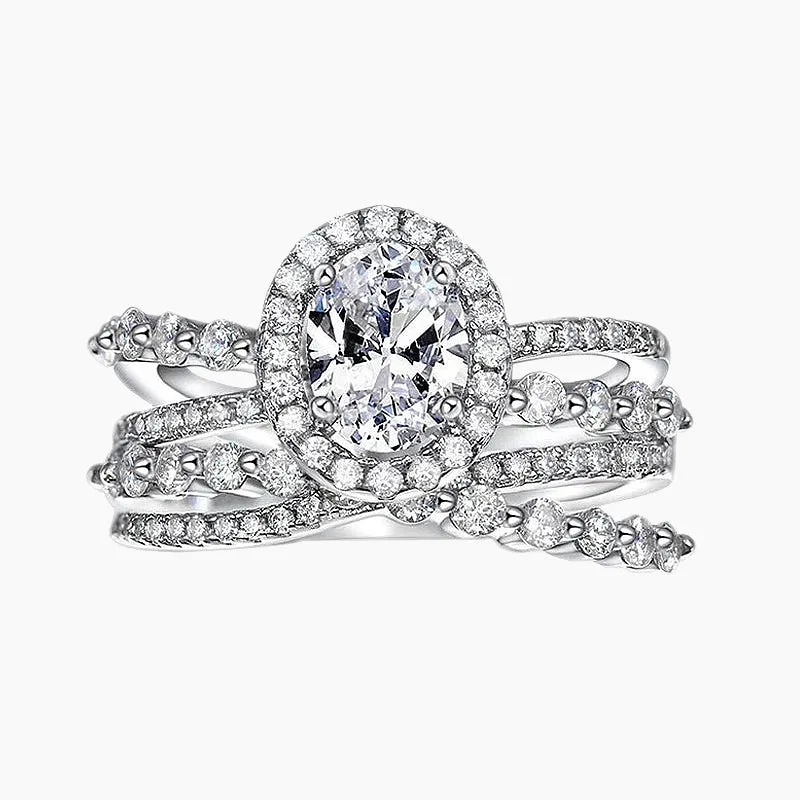 Luxe Oval Cut CZ Ring in Sterling Silver Fashion Focus