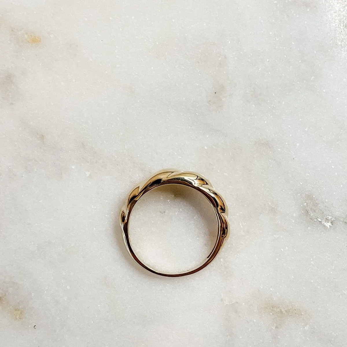 Croissant Ring Radiant Finish Formal Style