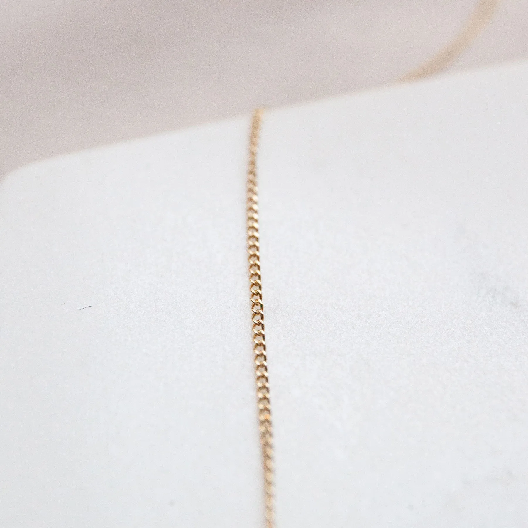 Dainty Curb Chain Necklace Bridal Look Winter Day