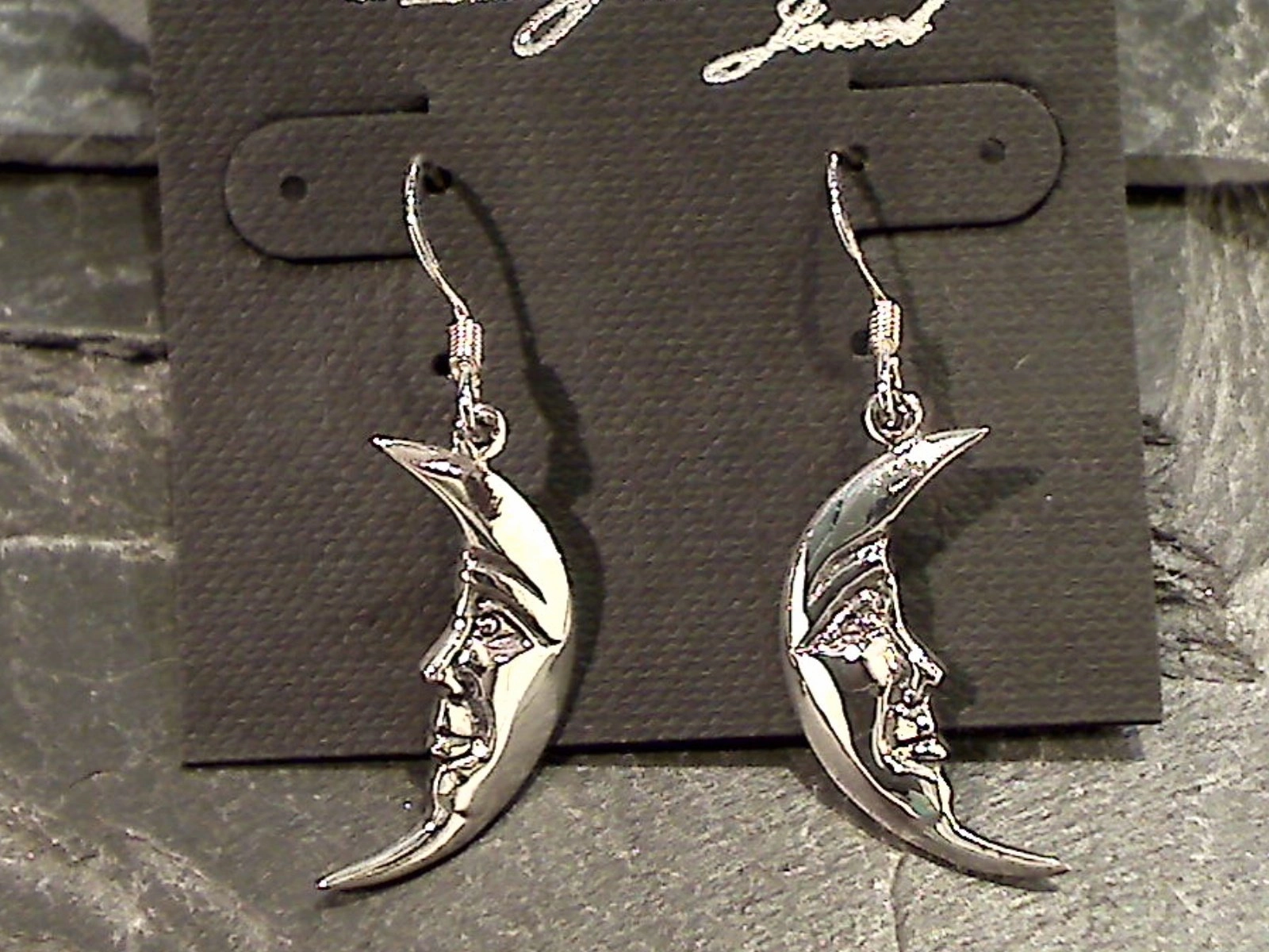 Sterling Silver Moon Earrings Refined Element Secure Element