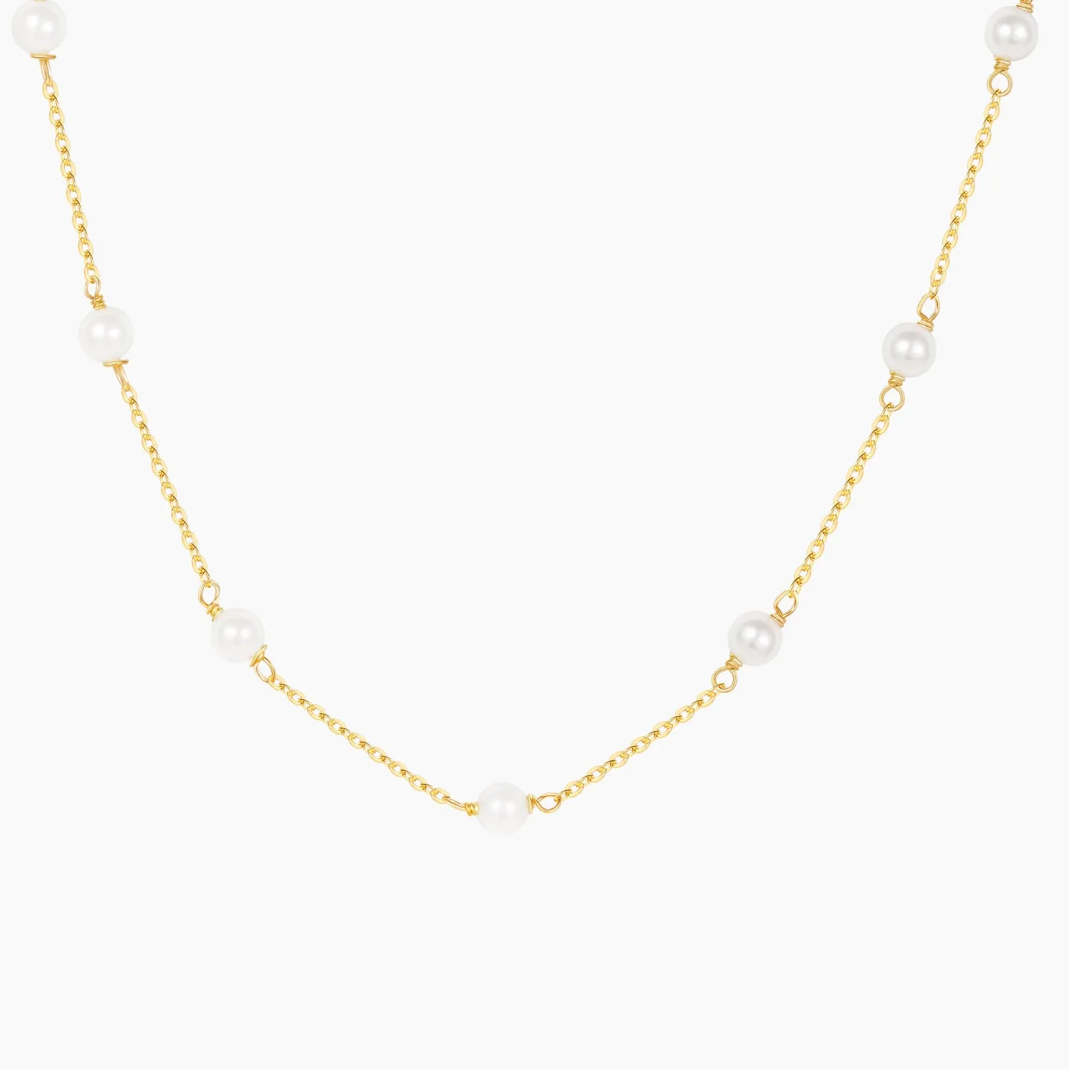 Sophisticated Look Shining Gem S925 Dainty Pearl Necklace