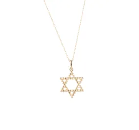 Small Beaded Star of David - 14k Gold Dynamic Detail